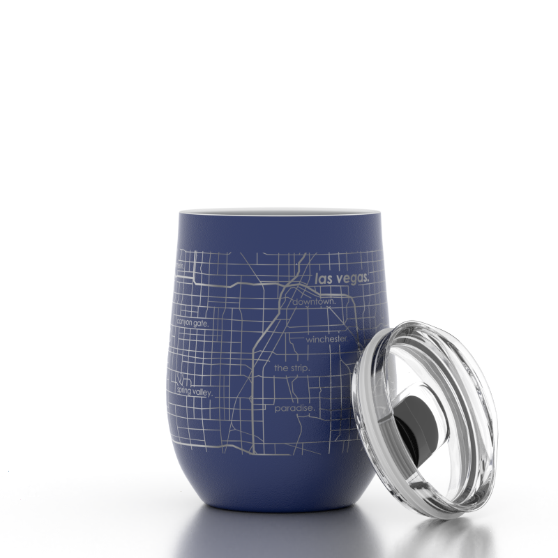 Las Vegas NV Map 12 oz Insulated Wine Tumbler