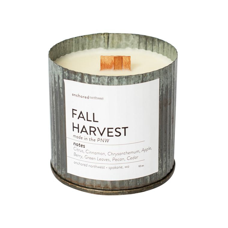 Fall Harvest - Rustic Vintage Wood Wick Candle