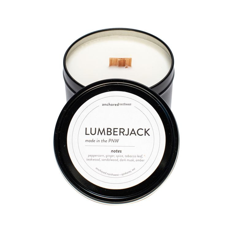 Lumberjack Black Travel Tin Candle
